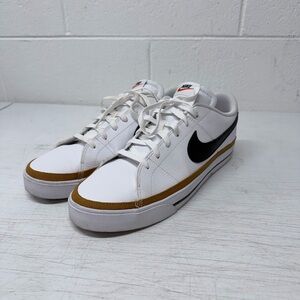 Men’s Size 12 Nike Court Legacy - white/black/desert ochre